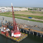 Floating Crane Used During Construction