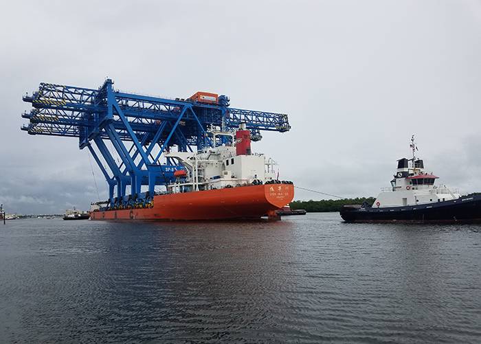 Arrival of Cranes at Port Everglades, Florida